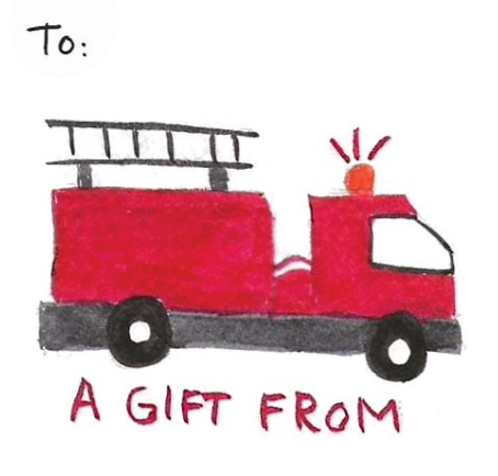Fire Truck Gift Tag