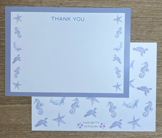 Watercolor Sea Creature Thank You Cards