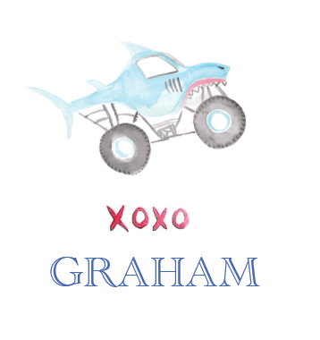 Megalodon Monster Truck Valentine's Day Cards