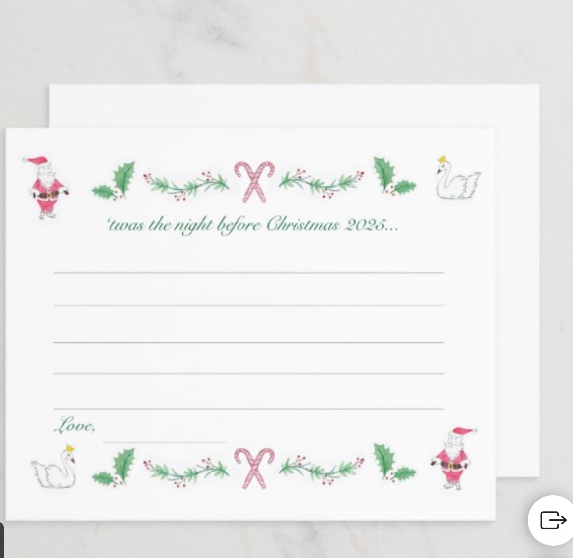 Holiday stationary: letter to Santa, wish list