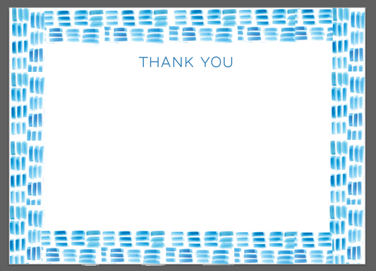 Blue Brush Stroke Thank You Cards