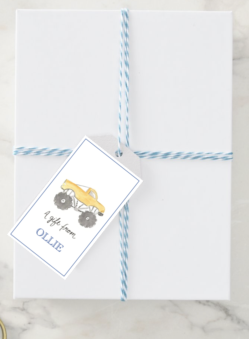 Monster Truck Gift Tag