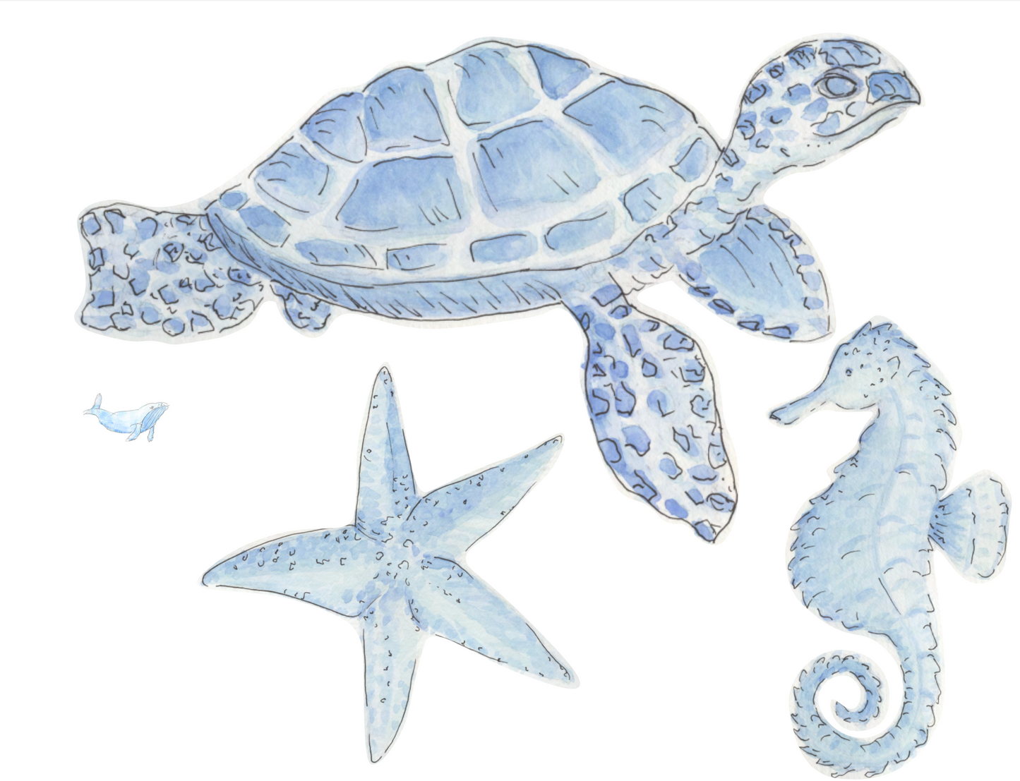 Watercolor Sea Creature Thank You Cards