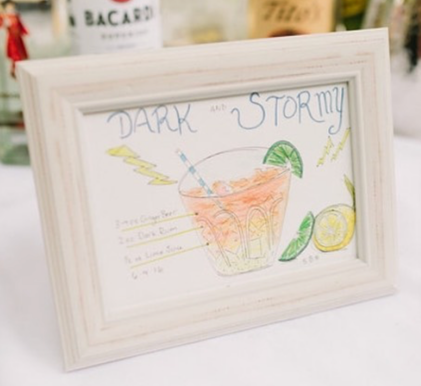 Custom Watercolor Signature Cocktail Artwork