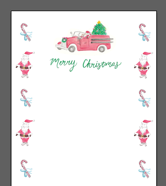 Santa Candy Cane Holiday Card