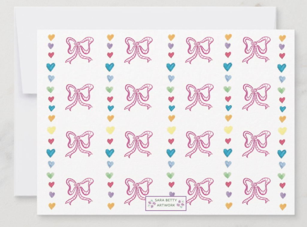 Bows and Hearts Children's Stationary: Fill In The Blank