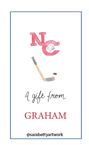 Hockey Theme Gift Tag: Sports Team Logo