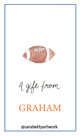 Football Theme Gift Tag: Sports Team Logo