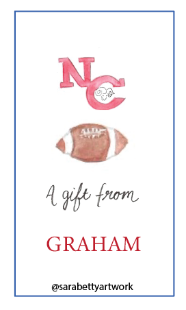 Football Theme Gift Tag: Sports Team Logo