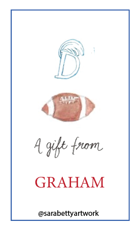 Football Theme Gift Tag: Sports Team Logo