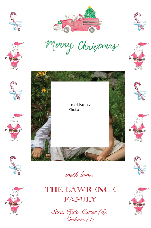 Santa Candy Cane Holiday Card