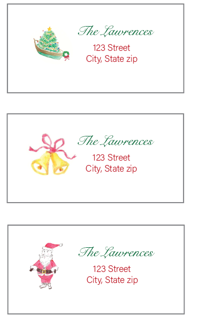 Holiday Return Address Label Stickers