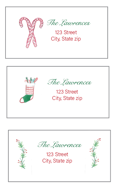 Holiday Return Address Label Stickers