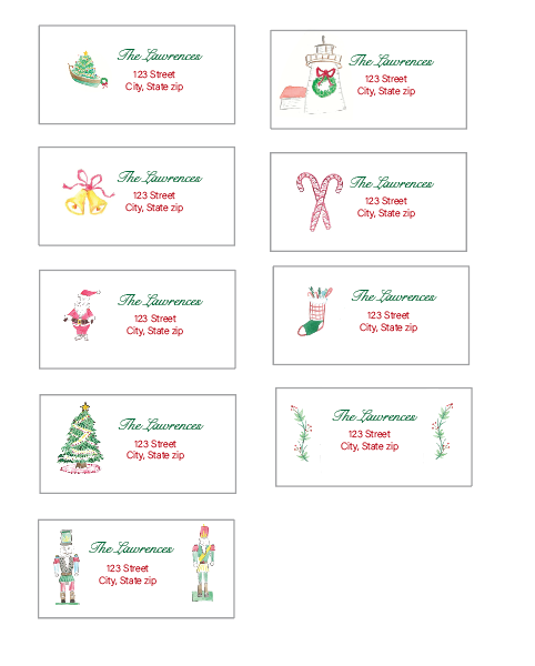 Holiday Return Address Label Stickers