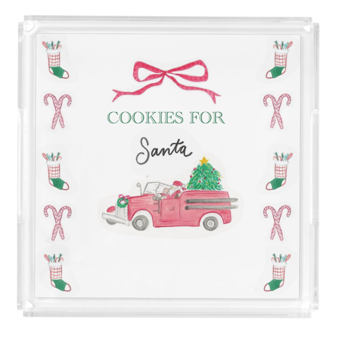 Acrylic Holiday Tray - Cookies for Santa